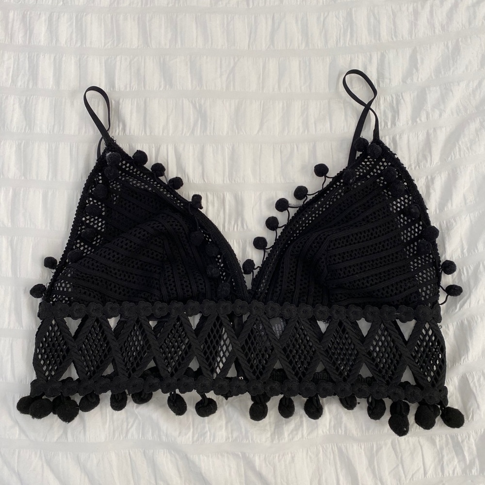 Black crochet top